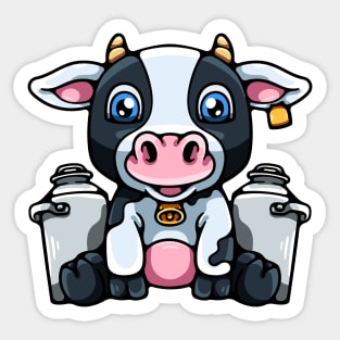 Cartoon Dairy Cow Sticker